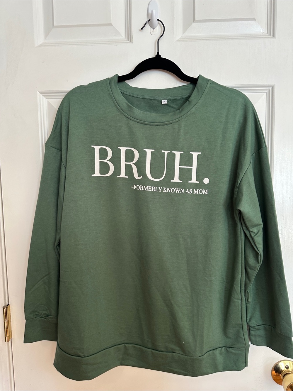 NWOT BRUH. Graphic Pullover Sweatshirt in Olive Green Sz M